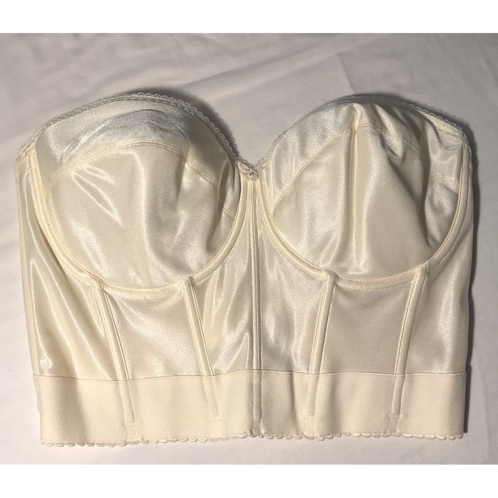 Dominique Intimate Apparel Ivory Longline Bridal Corset Bra 42D Strapless 8950